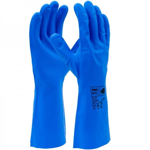Trivex Nitril Chemikalienschutzhandschuh, 33 cm, blau Gr.10