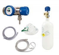 Sauerstoff-Komplett-Set - Druckminderer und Flasche 0,8 Liter