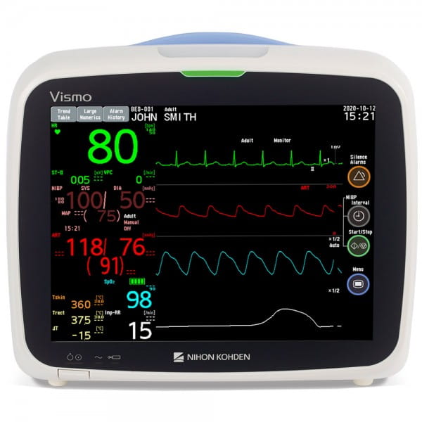 Nihon Kohden VISMO 10,4" Patientenmonitor, EKG, SpO2, NIBP, Multistecker für etCo2 und IBP